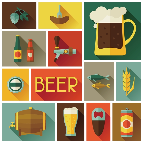 啤酒元素图标图片