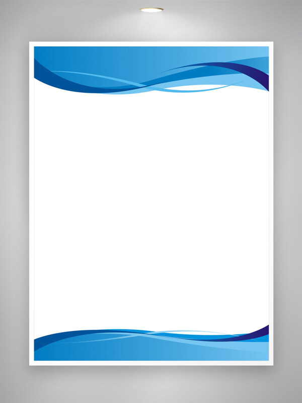 水波蓝色条纹制度底图展板设计