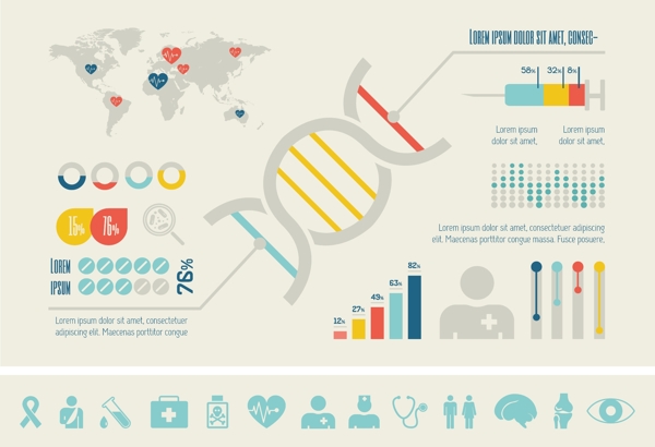 DNA医疗医学图标设图片
