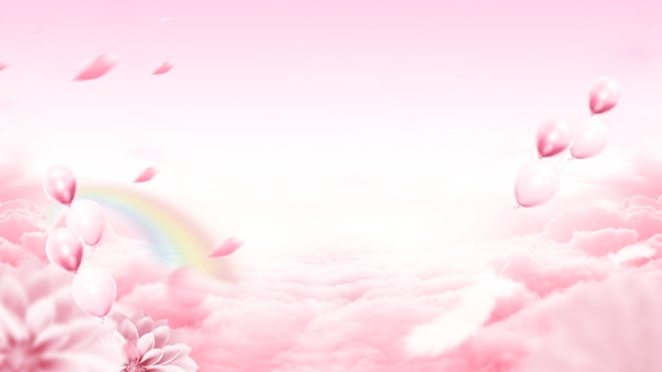 清晰唯美粉色系花卉云彩背景