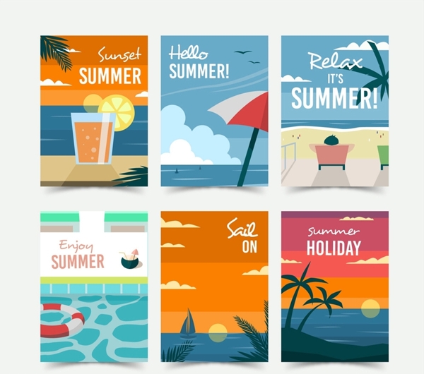 夏季度假卡片图片