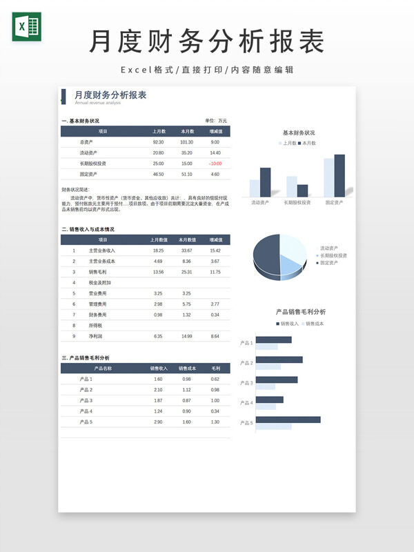 月度财务分析报表