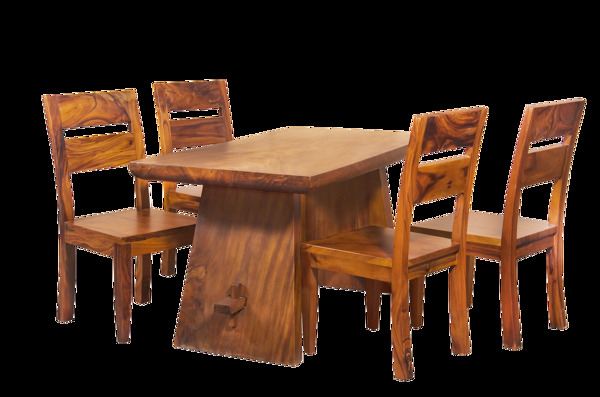 环保实木餐桌餐椅免抠png透明图层素材