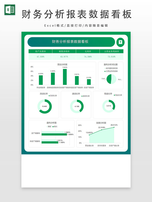 财务分析报表数据看板