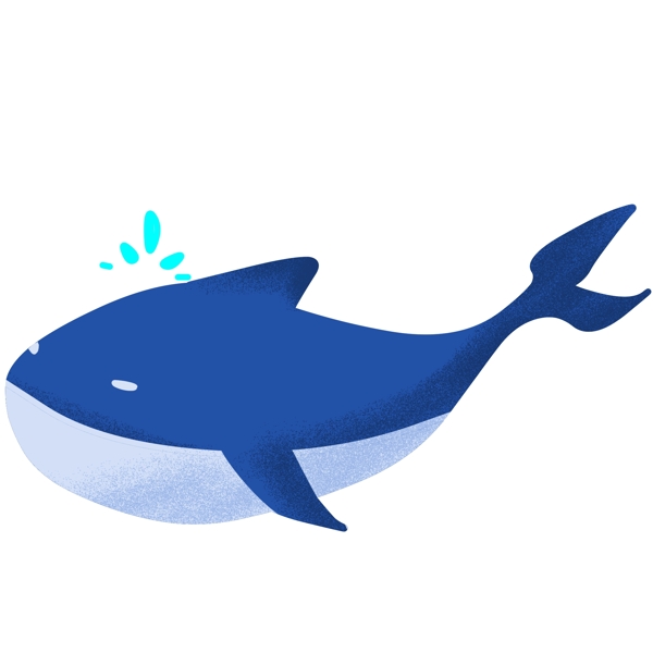 梦幻鲸鱼海洋生物手绘插画
